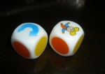 Dice with color printing