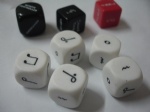 Dice with musical note